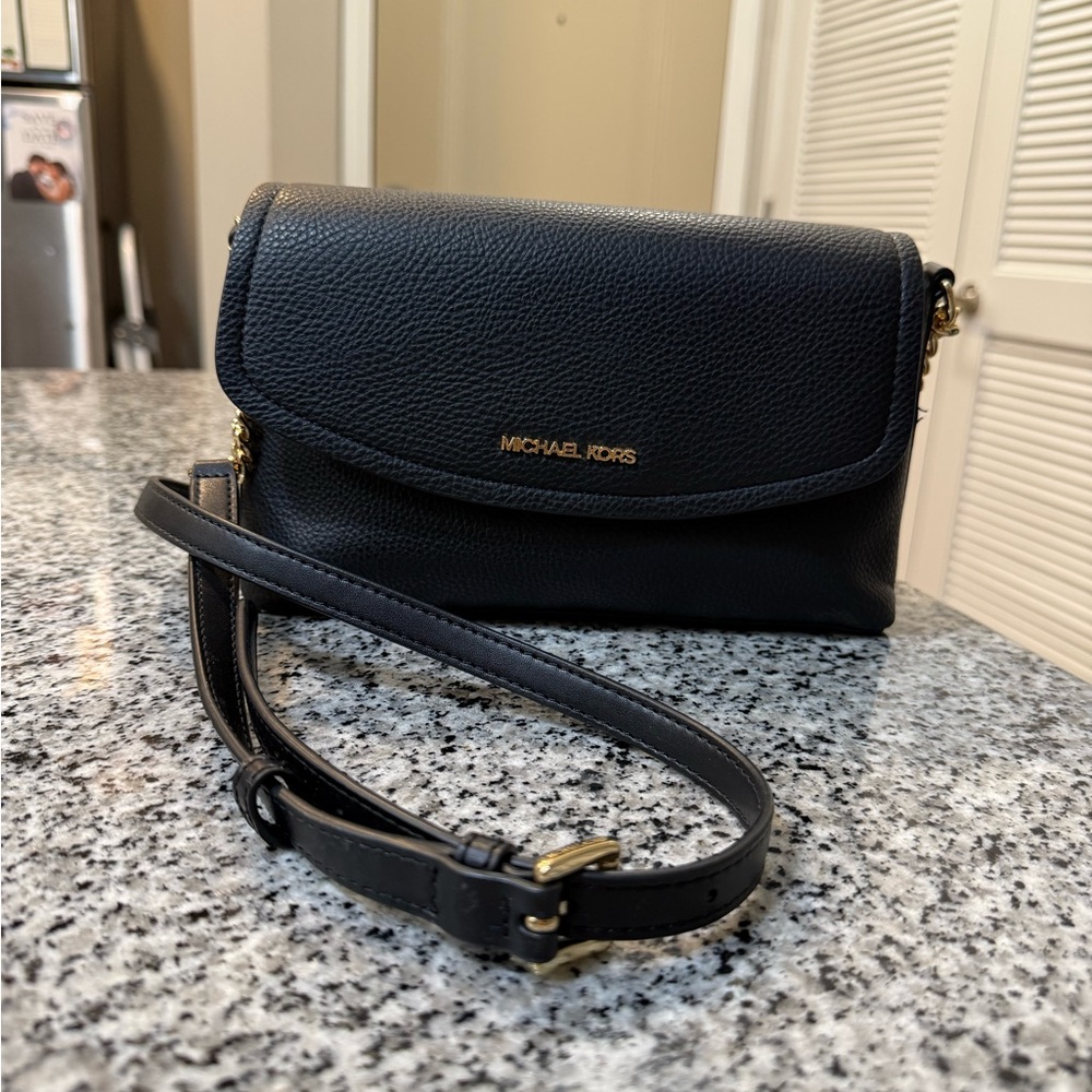 Michael Kors Black Leather Crossbody Bag